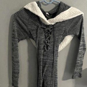 Gray and White form fitting dress - Used - Great condition